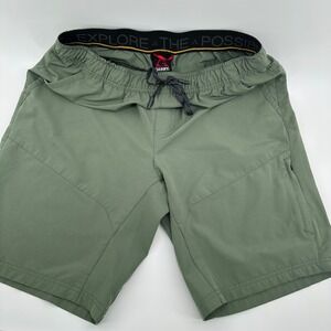 Gerry Mens Sage Green Outdoor Hiking Shorts Large Elastic Waist 1555147